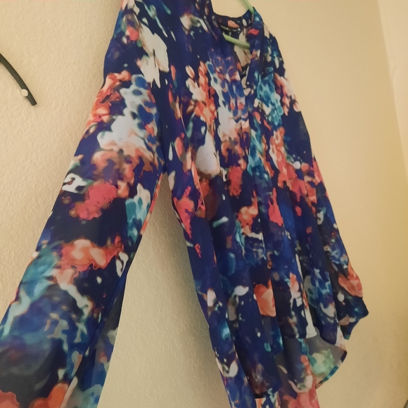 Colorful Sheer top Size L Ana  *BOGO* - Picture 3 of 7